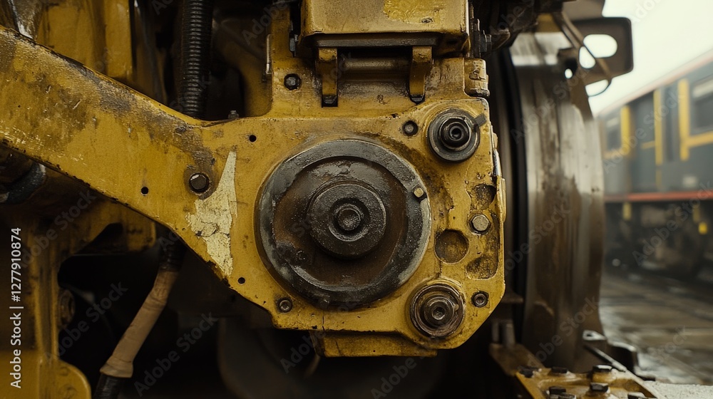 Poster close-up of railway switch mechanism in action
