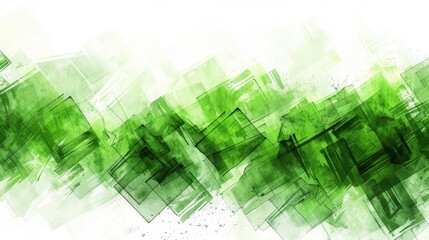 Obraz premium Abstract green geometric shapes background