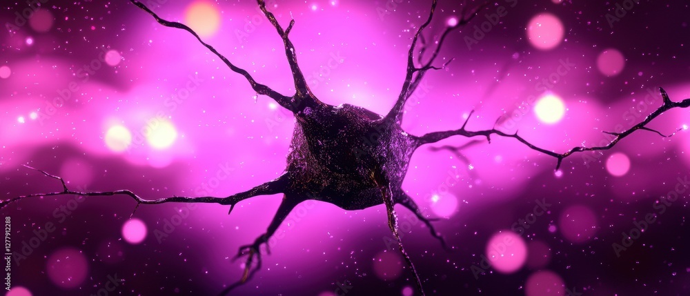 Poster high tech abstract 3d background with symbolizing neural connections and vibrant colors