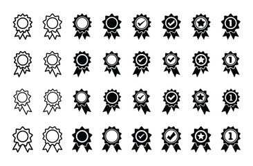 Set of award icon vector on white background. Badge symbol.