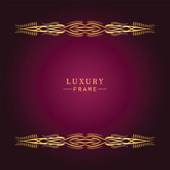 Golden luxury frame border ornament premium