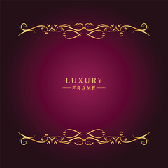 Golden luxury frame border ornament premium
