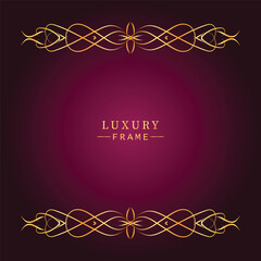 Golden luxury frame border ornament premium