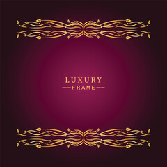 Golden luxury frame border ornament premium
