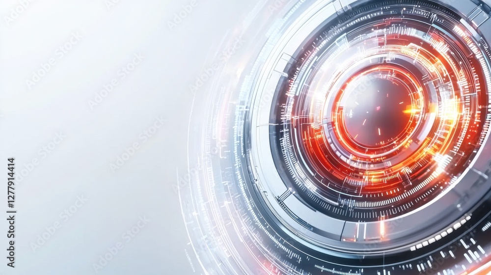 Aufkleber futuristic digital technology abstract sci fi interface cyber hud display