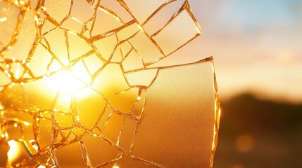 Sunlight through shattered glass creating a stunning effect