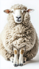 Sheep isolated on white background.