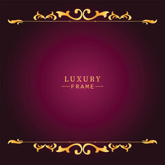 Golden luxury frame border ornament premium