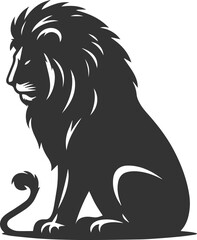 Obraz premium A lion sitting alone with a lowered head