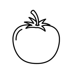 Tomato Outline: A simple and clean outline illustration of a ripe, juicy tomato.
