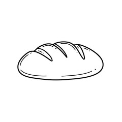 Fresh Baked Bread: A simple, hand-drawn illustration of a loaf of freshly baked bread, capturing the essence of artisanal baking, highlighting the natural shape and texture.