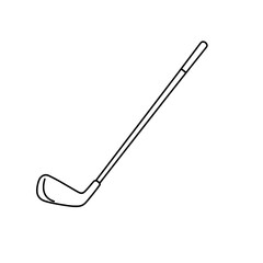 Golf Club Line Art: This image presents a golf club depicted in clean, minimalist line art. The design is simple and focused, highlighting the essential elements of the club.