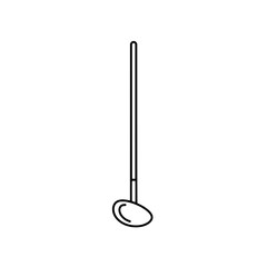 Golf Club Illustration: A simple, minimalist black and white outline illustration of a golf club, perfectly suited for sports, hobbies, or design projects.