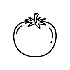 Tomato Icon: A simple, elegant line drawing captures the essence of a ripe, juicy tomato, highlighting its classic form with a touch of botanical accuracy.