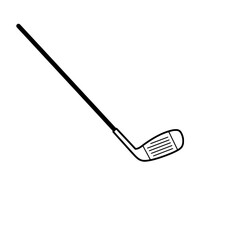 Precision in Simplicity: An isolated golf club stands out on a blank canvas. This stark image highlights the club's design and purpose.