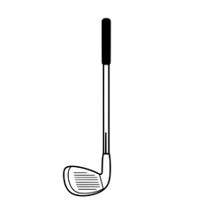 Golf Club: A clean line art representation of a classic golf club, perfect for illustrating the sport or adding a touch of athletic elegance.