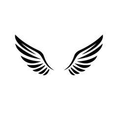 Emblem of Freedom: A striking artistic design of a pair of spread wings, crafted with bold lines.