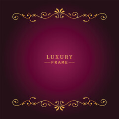 Golden luxury frame border ornament premium