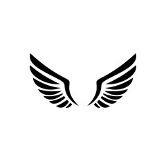 Wings: Symbol of freedom, this simple yet striking graphic features a pair of elegant wings, each meticulously crafted with layered feathers, exuding a sense of grace and upward trajectory.