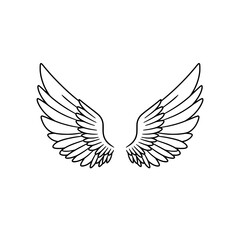 Wings of Freedom: Elegant illustration of a pair of stylized wings, embodying concepts of freedom and aspiration. It invites viewers to embrace flight.