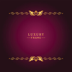 Golden luxury frame border ornament premium