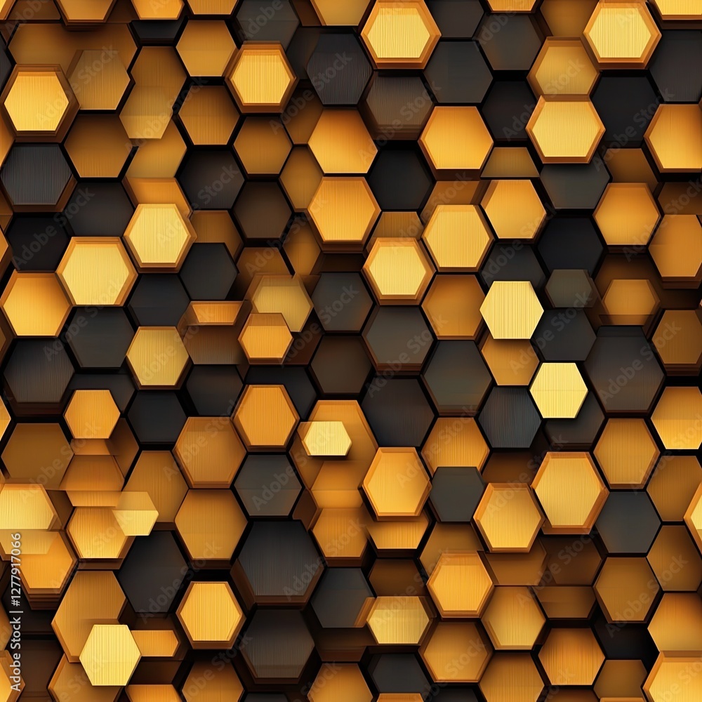 Poster Seamless Honeycomb Pattern Abstract Triangles in a Geometric Design