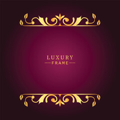Golden luxury frame border ornament premium