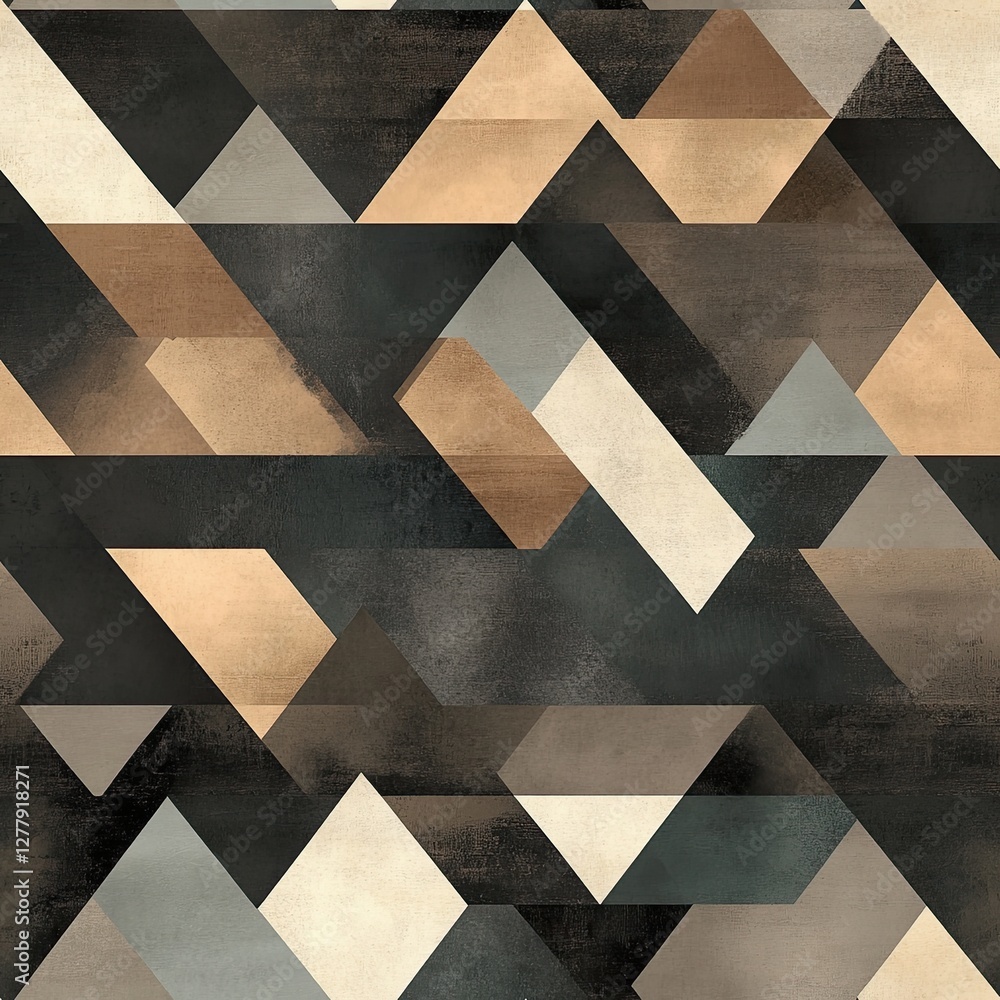 Poster abstract seamless pattern muted triangles form mountain ranges