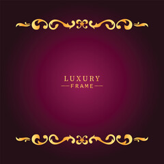 Golden luxury frame border ornament premium