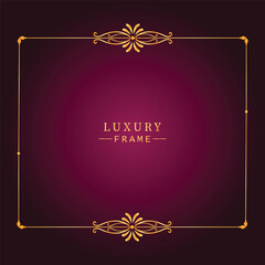 Golden luxury frame border ornament premium