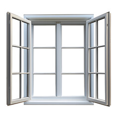 Obraz premium Aluminum Window Frame on Clean White Background in Ultra HD