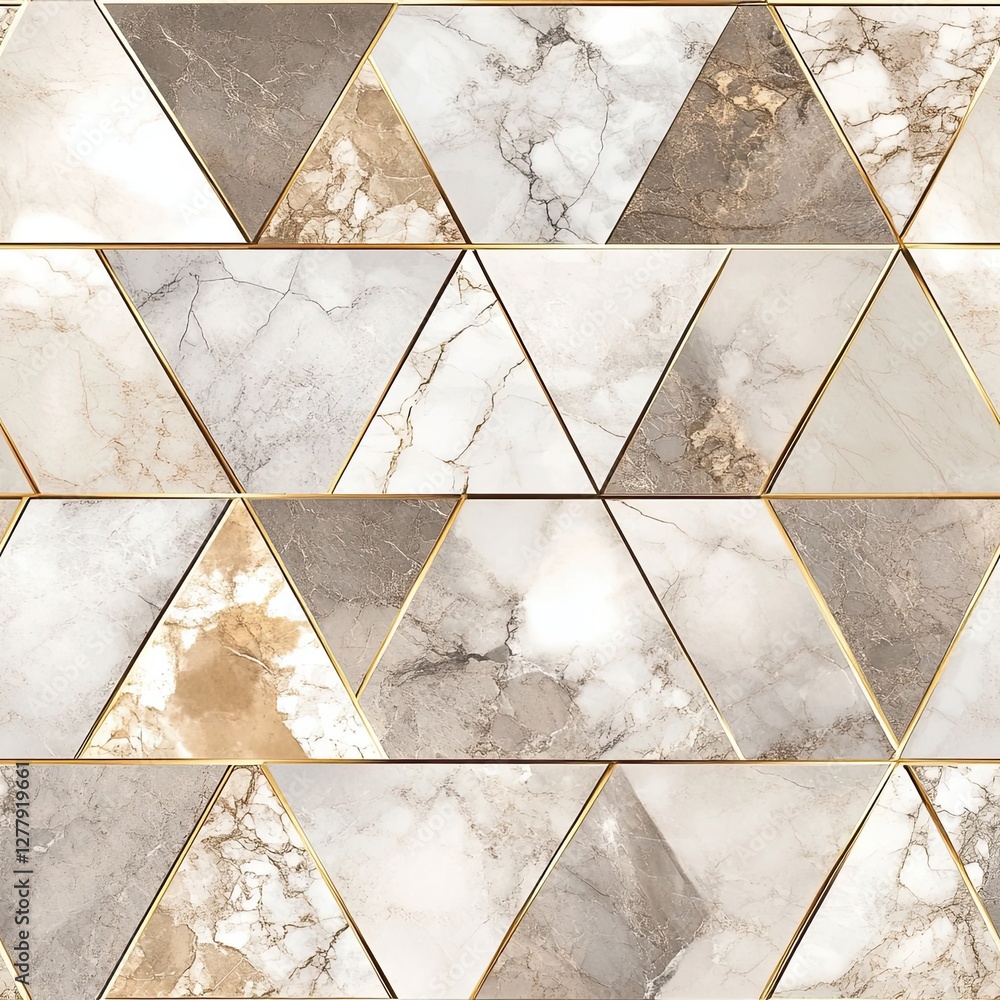 Poster seamless marble texture triangles neutral soft pattern design for modern projects