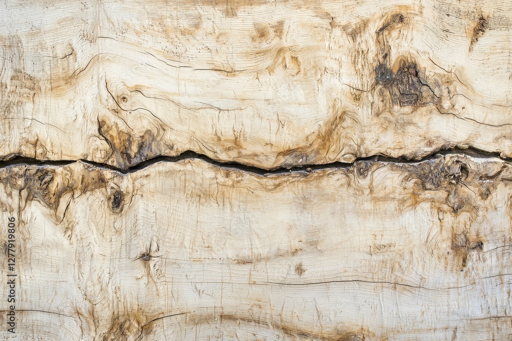 Poster close-up of cracked and weathered wooden surface with distinctive grain patterns