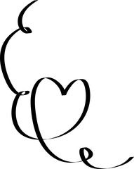 Set of heart ribbons. Element for design
