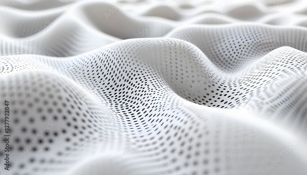 Aufkleber abstract image of a white perforated surface with smooth waves