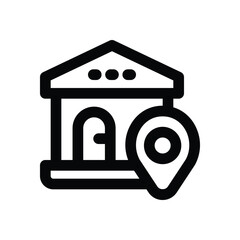 home address line icon. Clean and minimalist vector icon for websites, mobile apps, presentations, and logos. Fully scalable and customizable for any project.