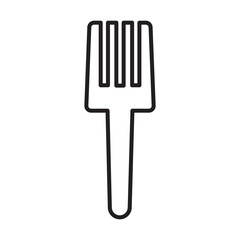 Fork icon vector. Restaurant utensil symbol. Dinner dish or plate with spoon and fork sign outline for apps and websites. Flat vector illustration