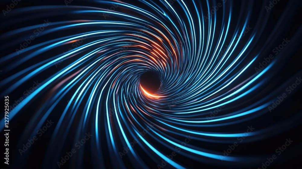 Aufkleber dynamic digital swirl abstract visualization graphic design dark background close-up motion concept