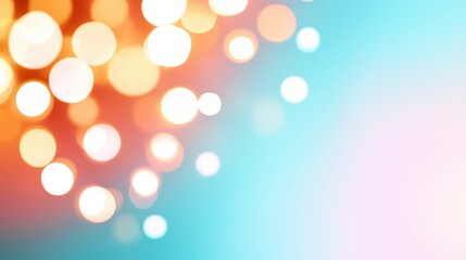 Fototapeta premium A vibrant, blurred background with colorful bokeh lights in shades of orange and blue, creating a dreamy atmosphere.