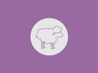 This is a flat vector illustration of a sheep icon