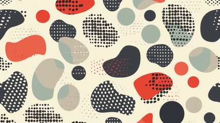 Abstract organic shapes pattern on cream background (1)