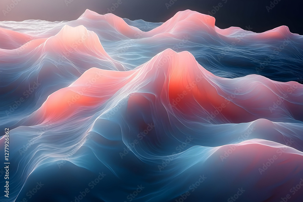 Poster abstract red and blue water waves background texture with smooth artistic pattern
