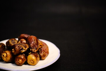 Luxurious Dates: Caramel Sweetness on White Porcelain