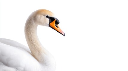Obraz premium Elegant swans swimming gracefully in a serene lake nature photography tranquil environment close-up perspective