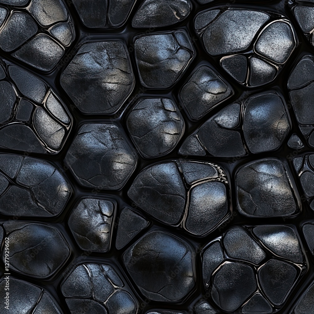 Poster close up of turtle shell texture alternating matte and glossy patterns