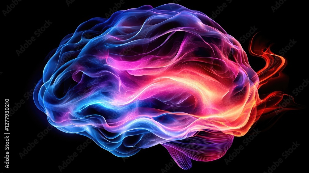 Poster dynamic brain imagery abstract visualization science digital art conceptual creative exploration
