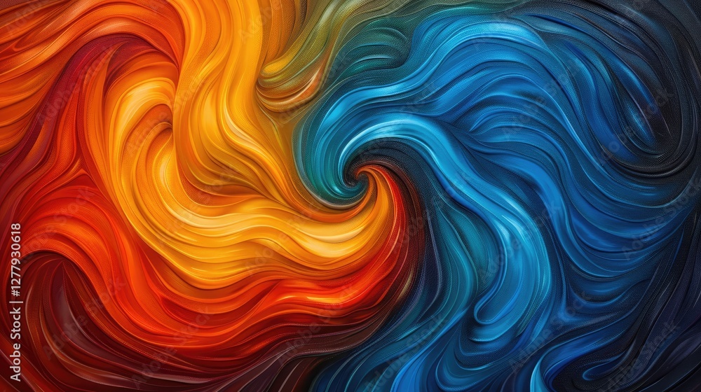 Aufkleber dynamic flow of colorful swirls abstract art digital creation vivid environment close-up view artist