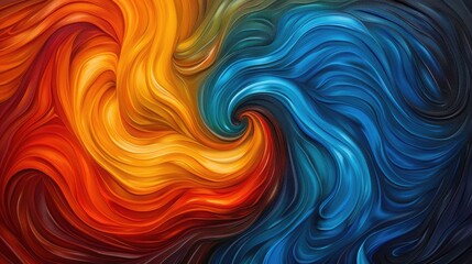 Obraz premium Dynamic flow of colorful swirls abstract art digital creation vivid environment close-up view artistic expression