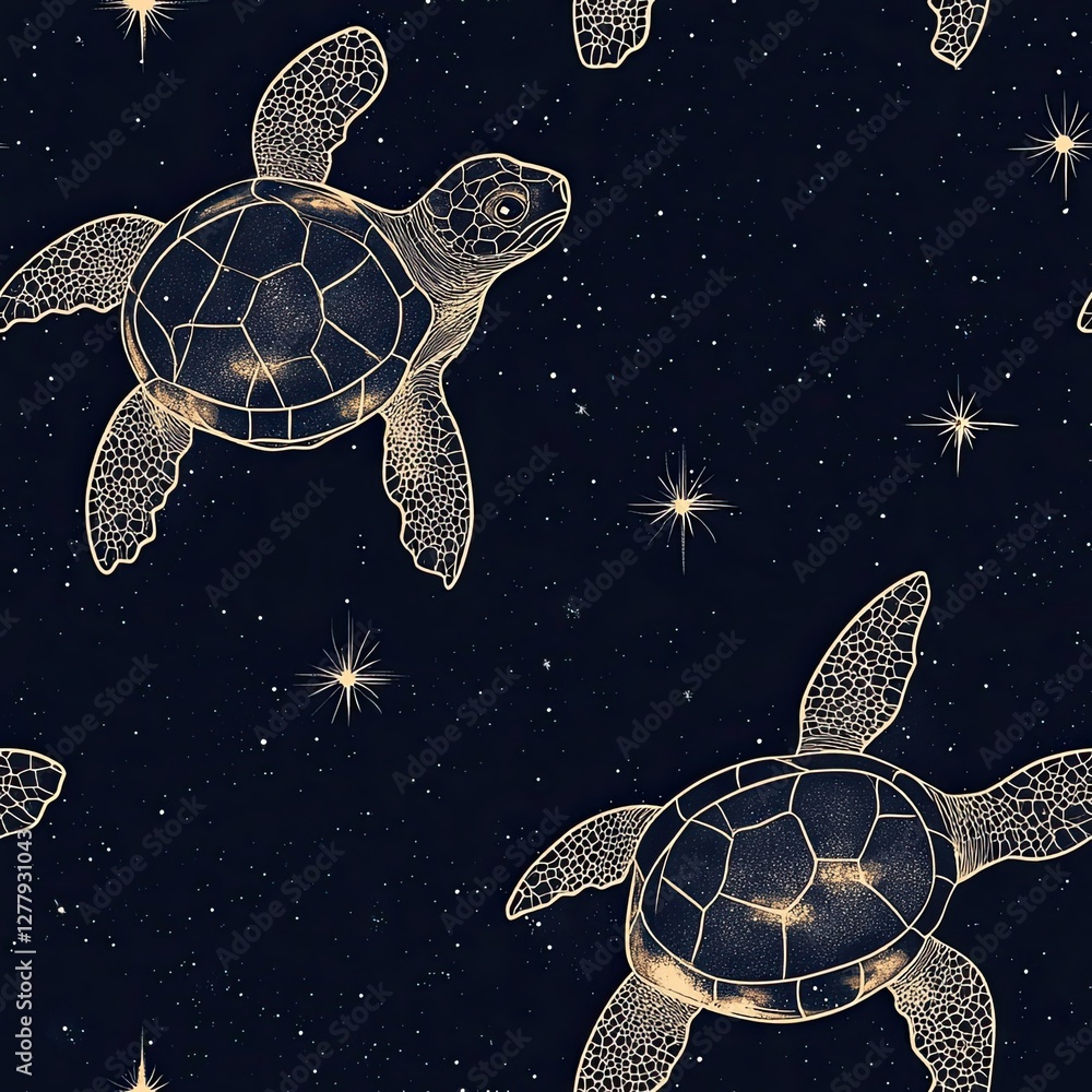 Poster stunning turtle shell close up celestial pattern for design