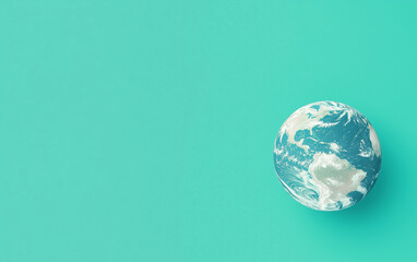 Planet Earth on Pastel Background with Copy Space
